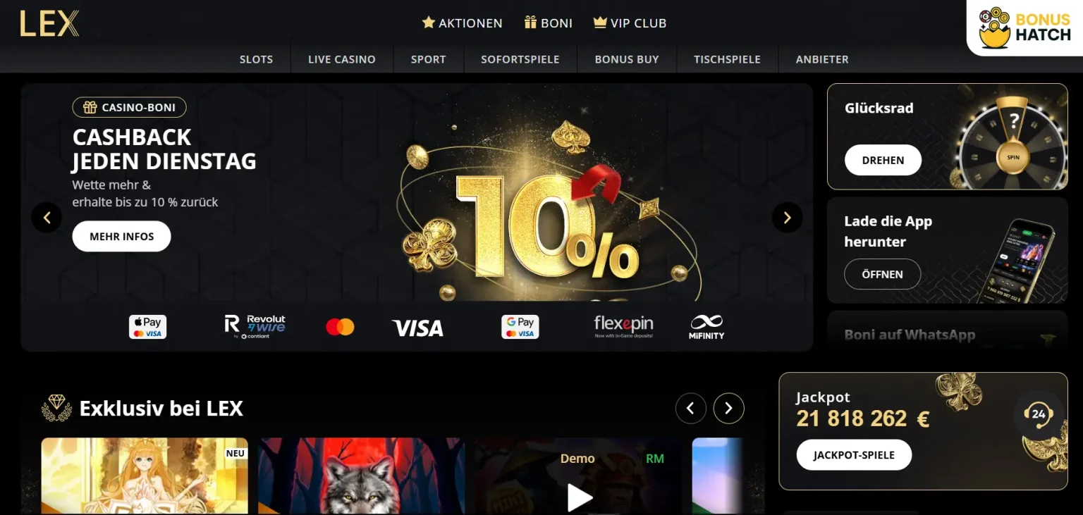 lex casino no deposit bonus