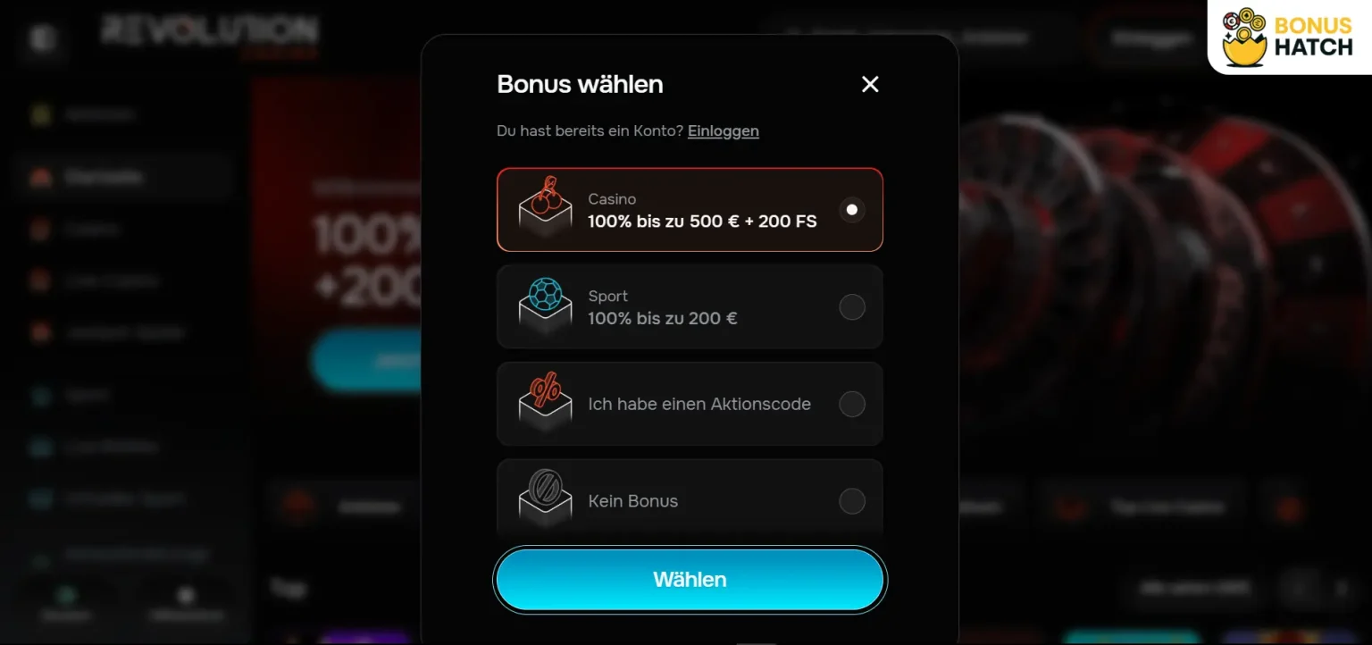 revolution casino no deposit